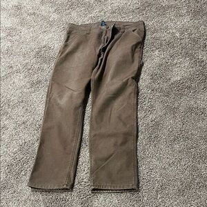 Classic Men's Brown Work Pants fleece lined